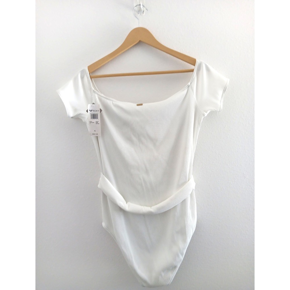 NEW Roxy Bright White Mind Of Freedom‎ Off-Shoulder One-Piece Swimsuit XL Travel - Picture 4 of 11